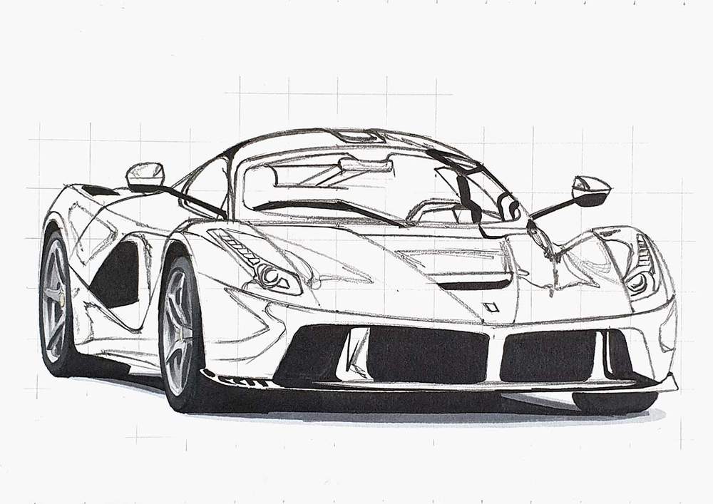How to Draw a Ferrari LaFerrari - Detailed Step-by-Step Guide
